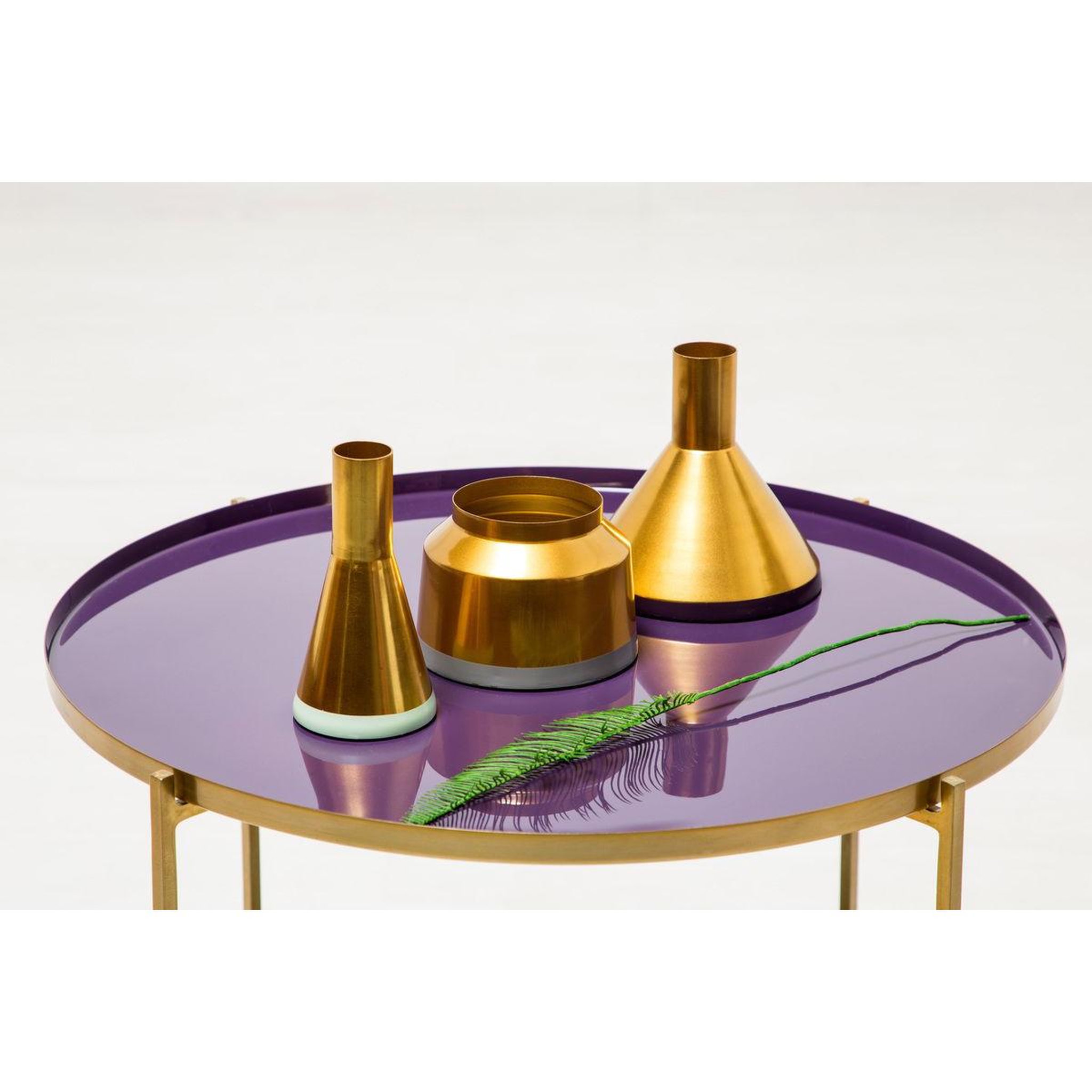 Voir la diapositive 2 : Paris Prix Lot de 3 vases déco  culture  16cm violet & or