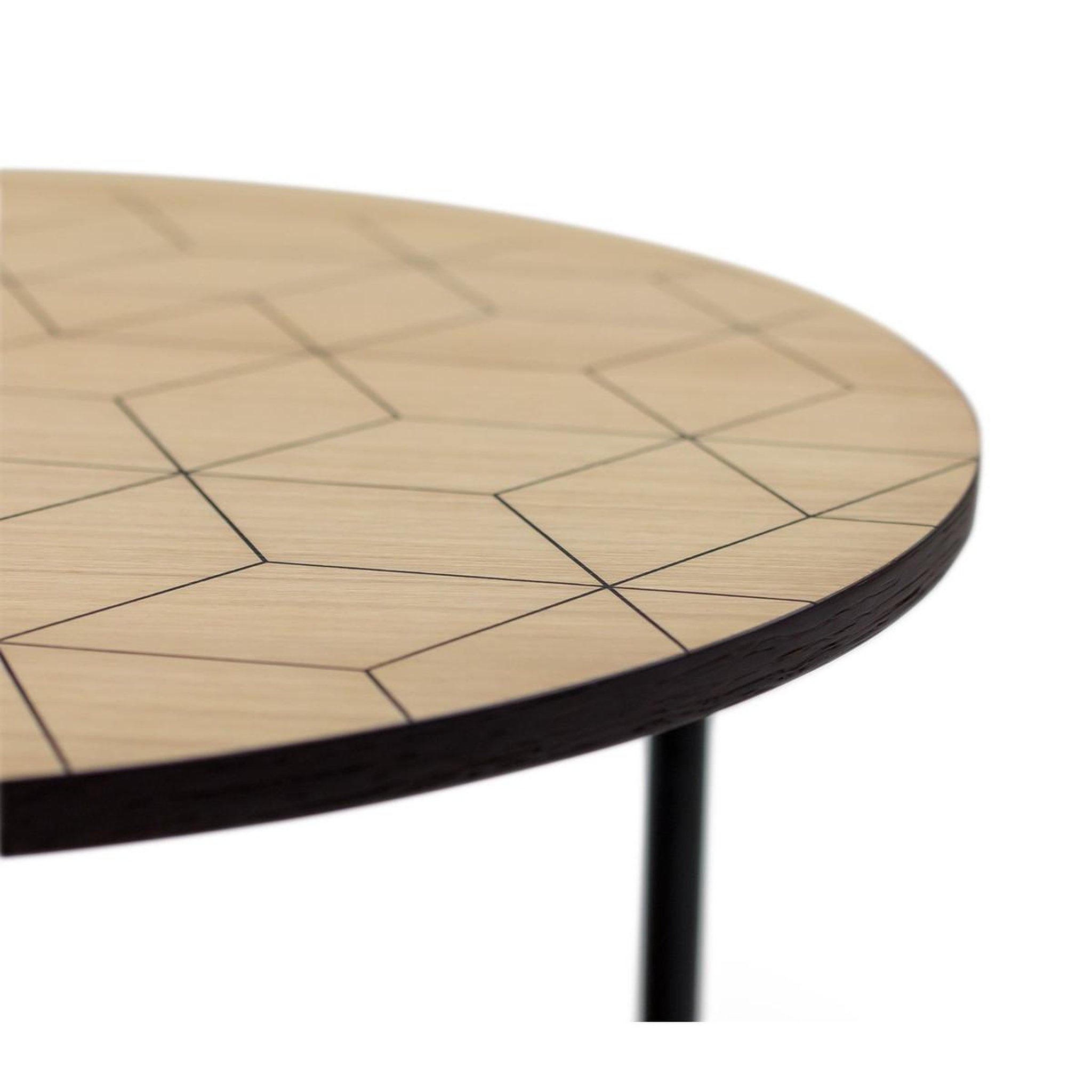Voir la diapositive 3 : Paris Prix Table d'Appoint Design  Arty Triangles  50cm Chêne