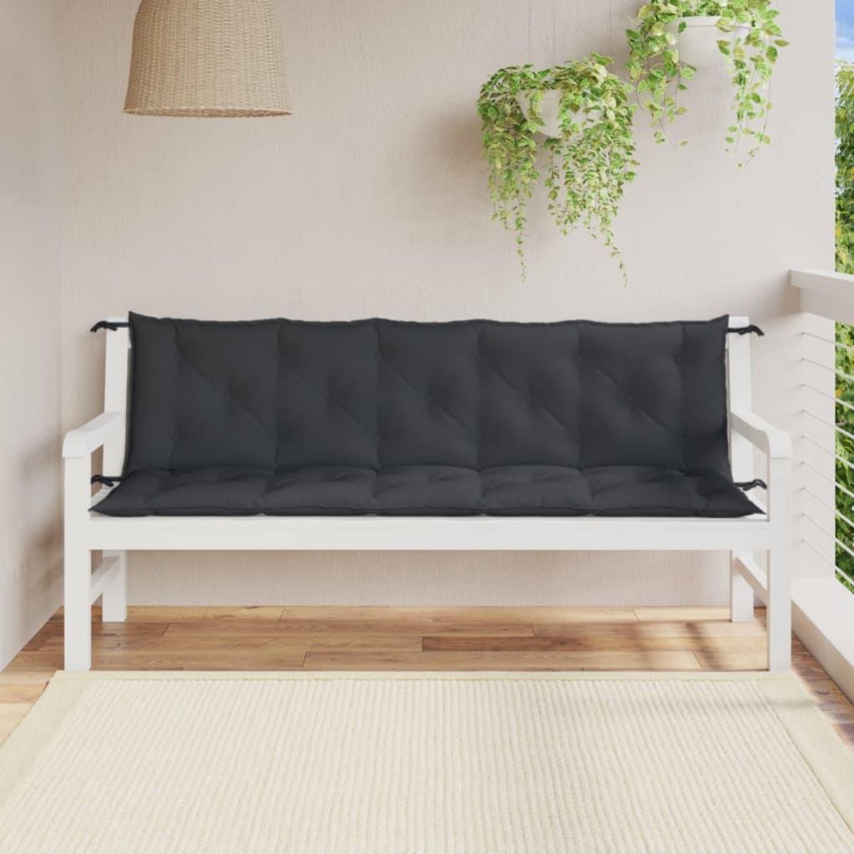 VIDAXL Coussins de banc de jardin lot de 2 anthracite melange tissu