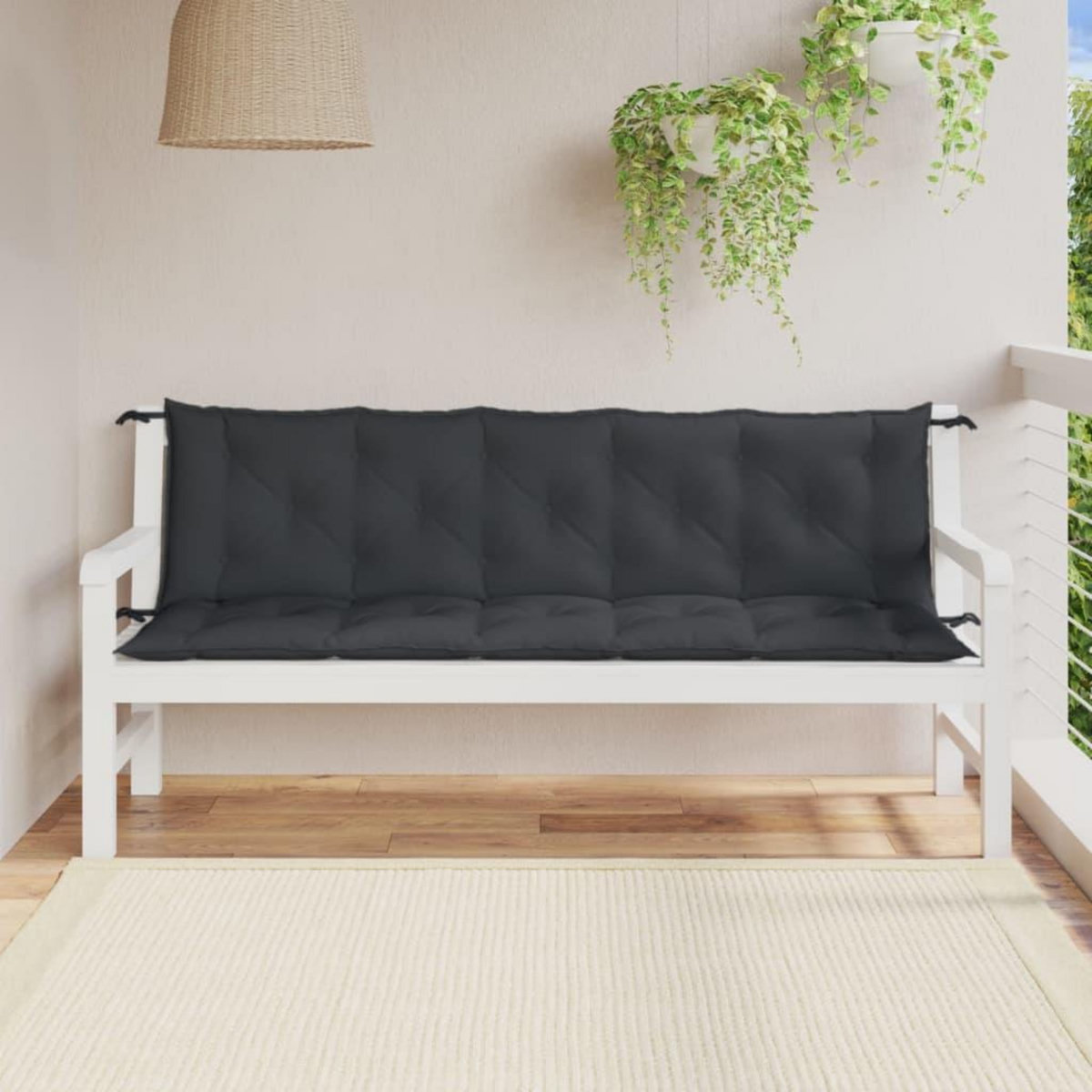 VIDAXL Coussins de banc de jardin lot de 2 anthracite melange tissu