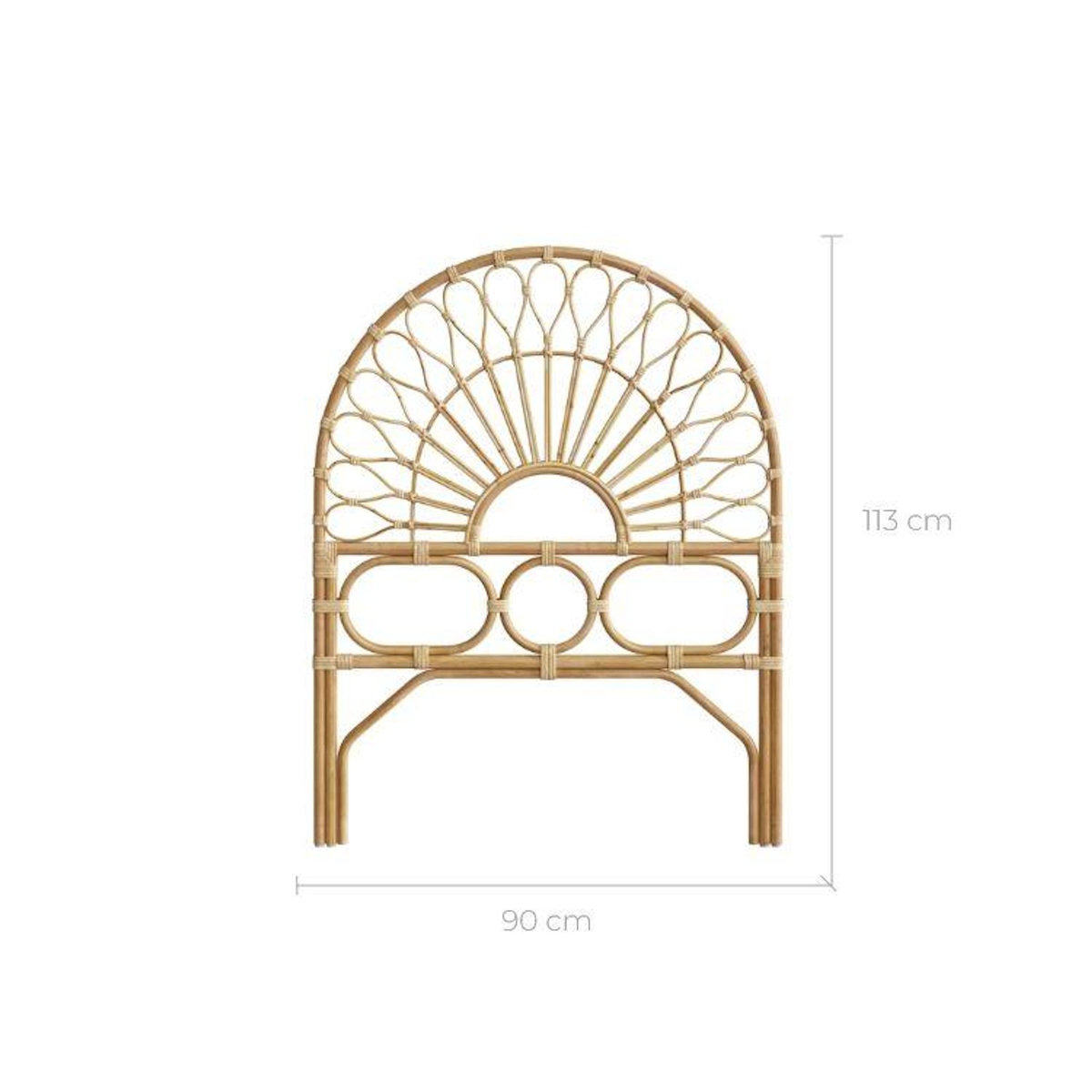 Rendez vous déco Tête de lit 90 cm en rotin naturel-Bahia