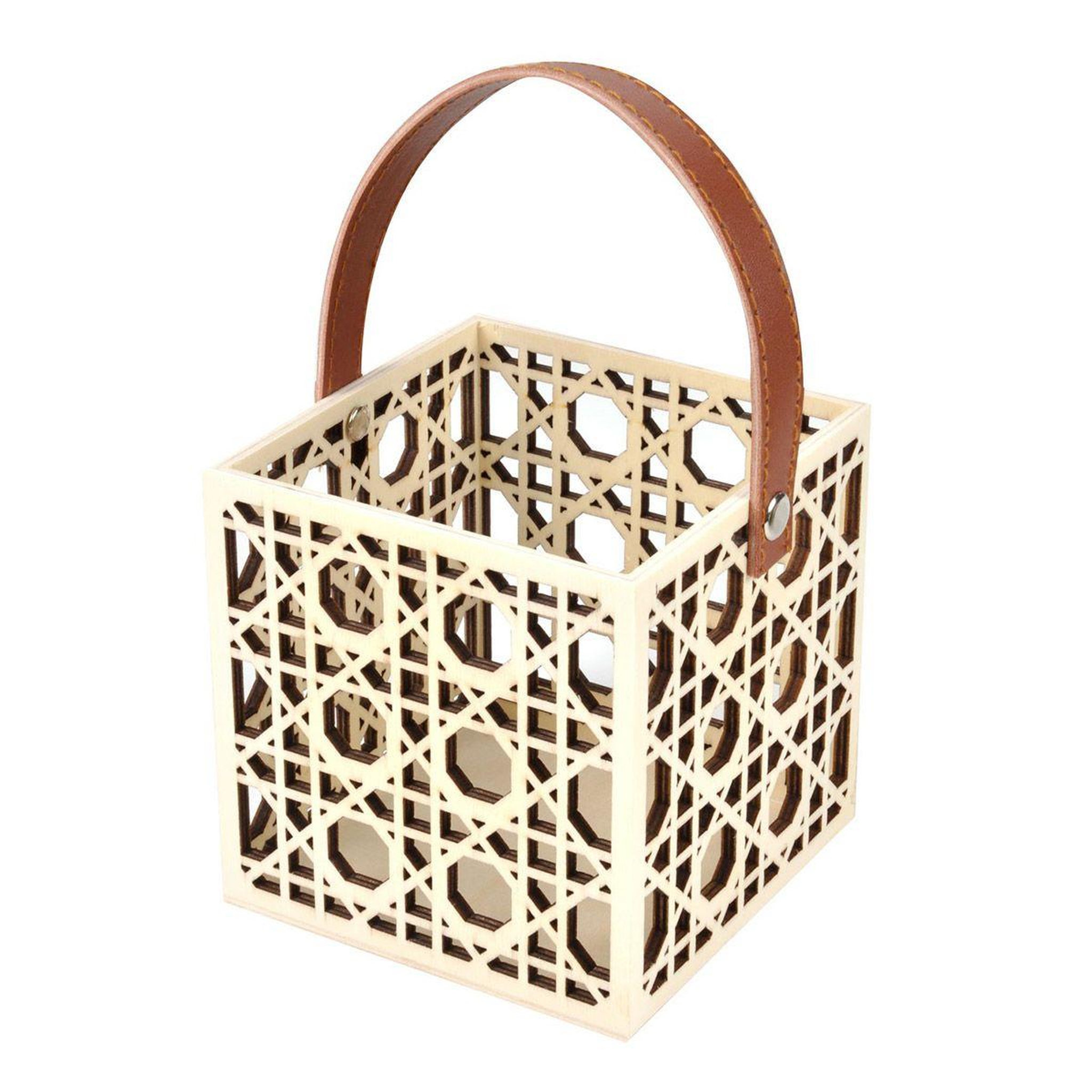 HOMEA Panier Avec Anse Souple  Cannage  10cm Naturel