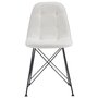 IDIMEX Lot de 4 chaises IMRAN pour salle à manger ou cuisine avec 4 pieds en métal noir design contemporain, revêtement synthétique blanc