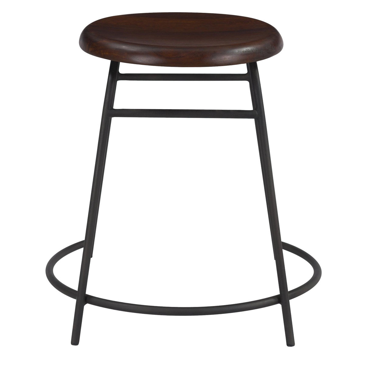 Rendez vous déco Lot de 2 tabourets en bois foncé-Barney