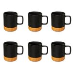 SECRET DE GOURMET Lot de 6 Mugs Ronds  Modern Wood  43cl Noir