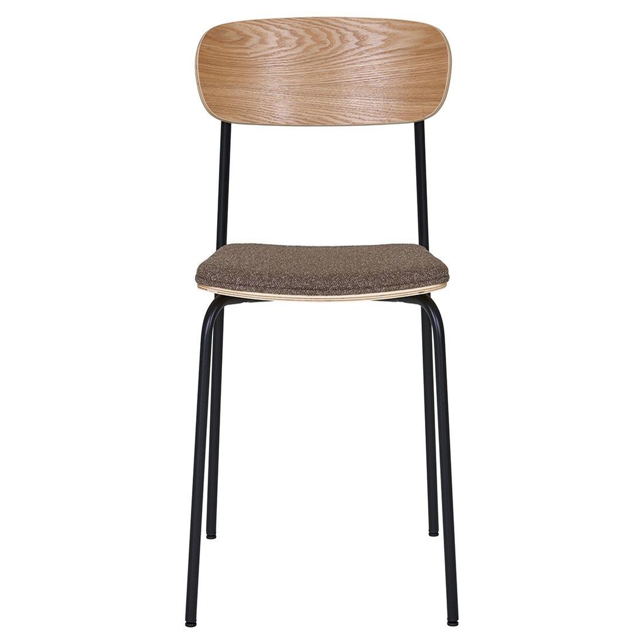 BEST MOBILIER Zoe - lot de 2 chaises en bois de frêne - pieds en acier. Coloris disponibles : Marron