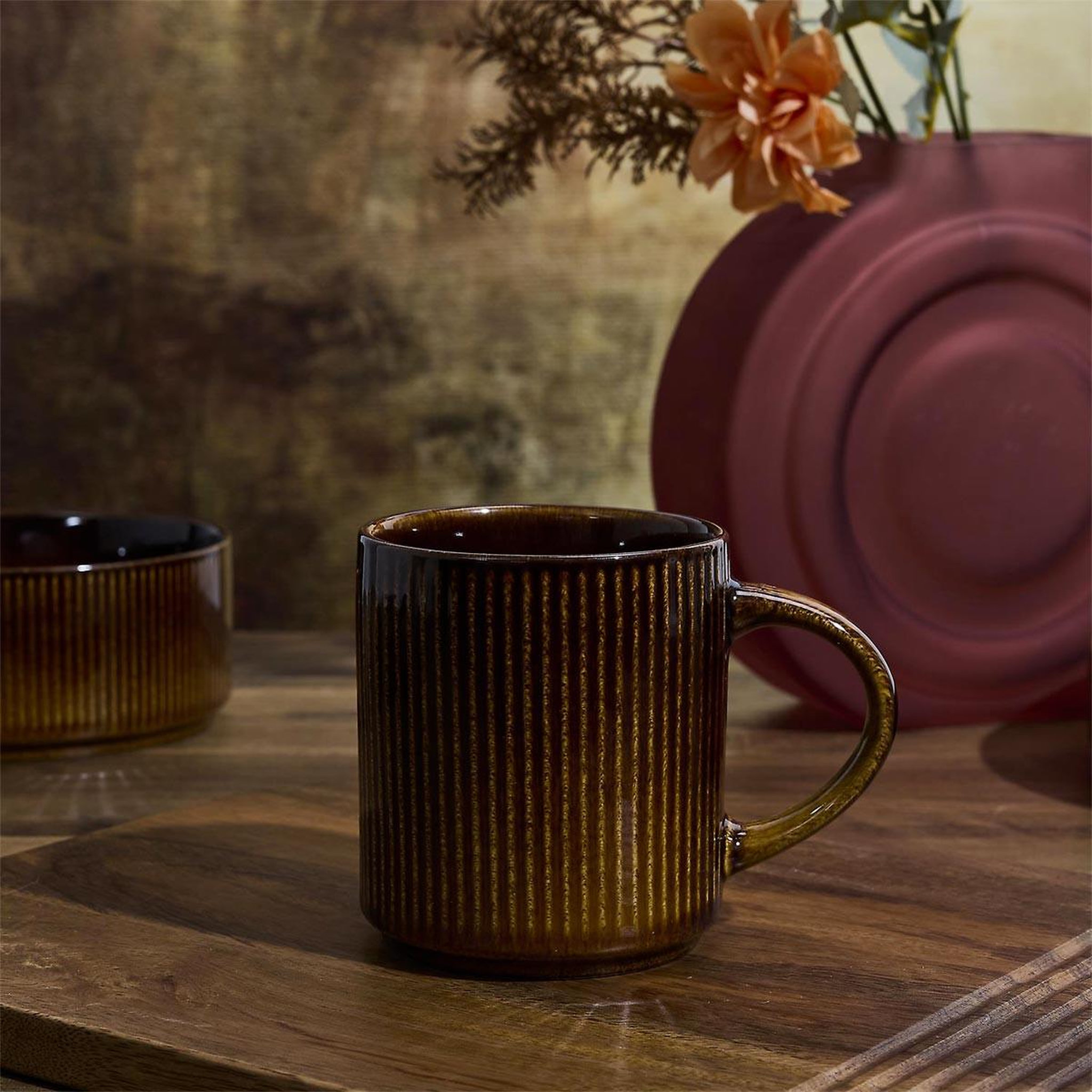 Voir la diapositive 4 : COOK CONCEPT Lot de 6 mugs design  ysia  30cl marron