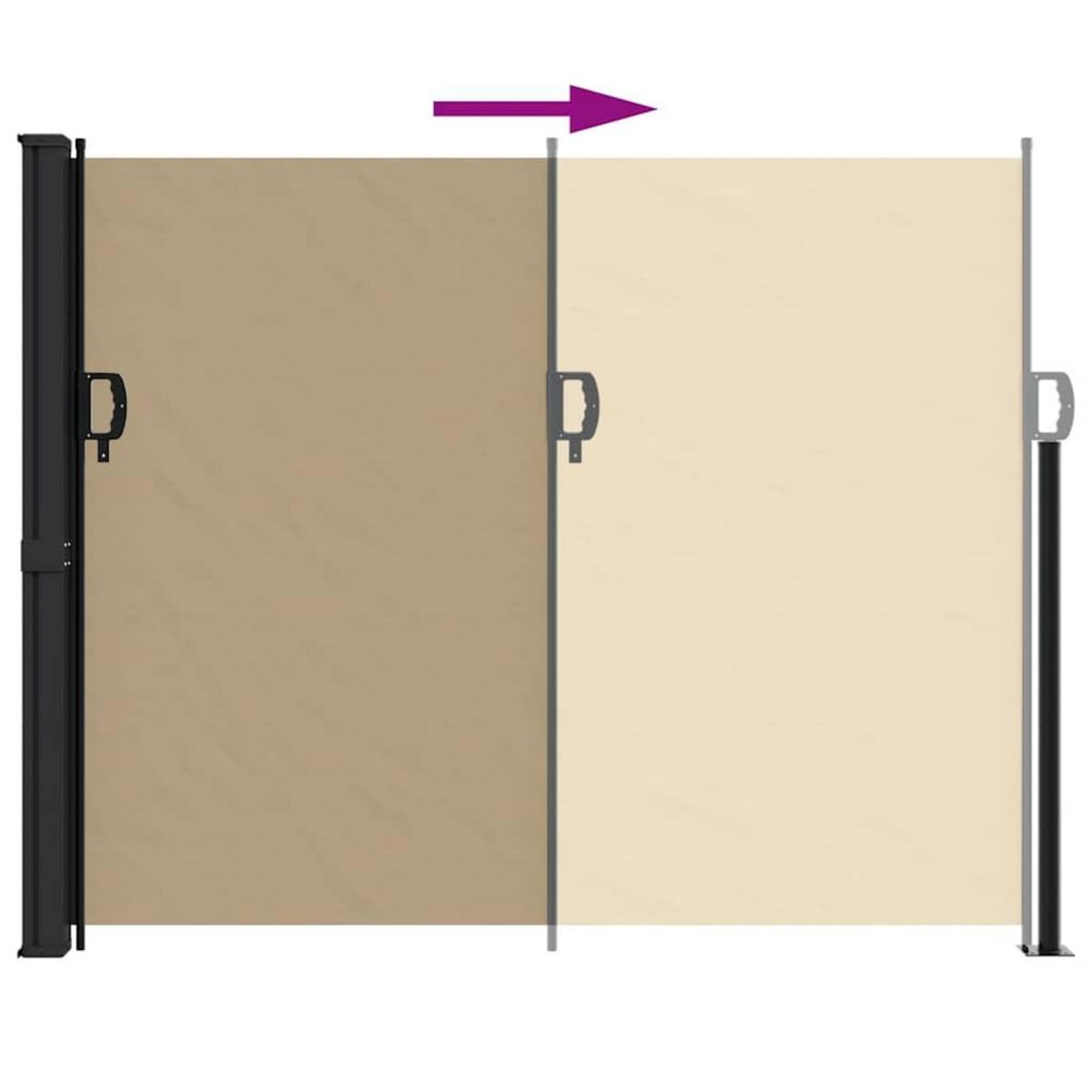 VIDAXL Auvent lateral retractable beige 170x300 cm