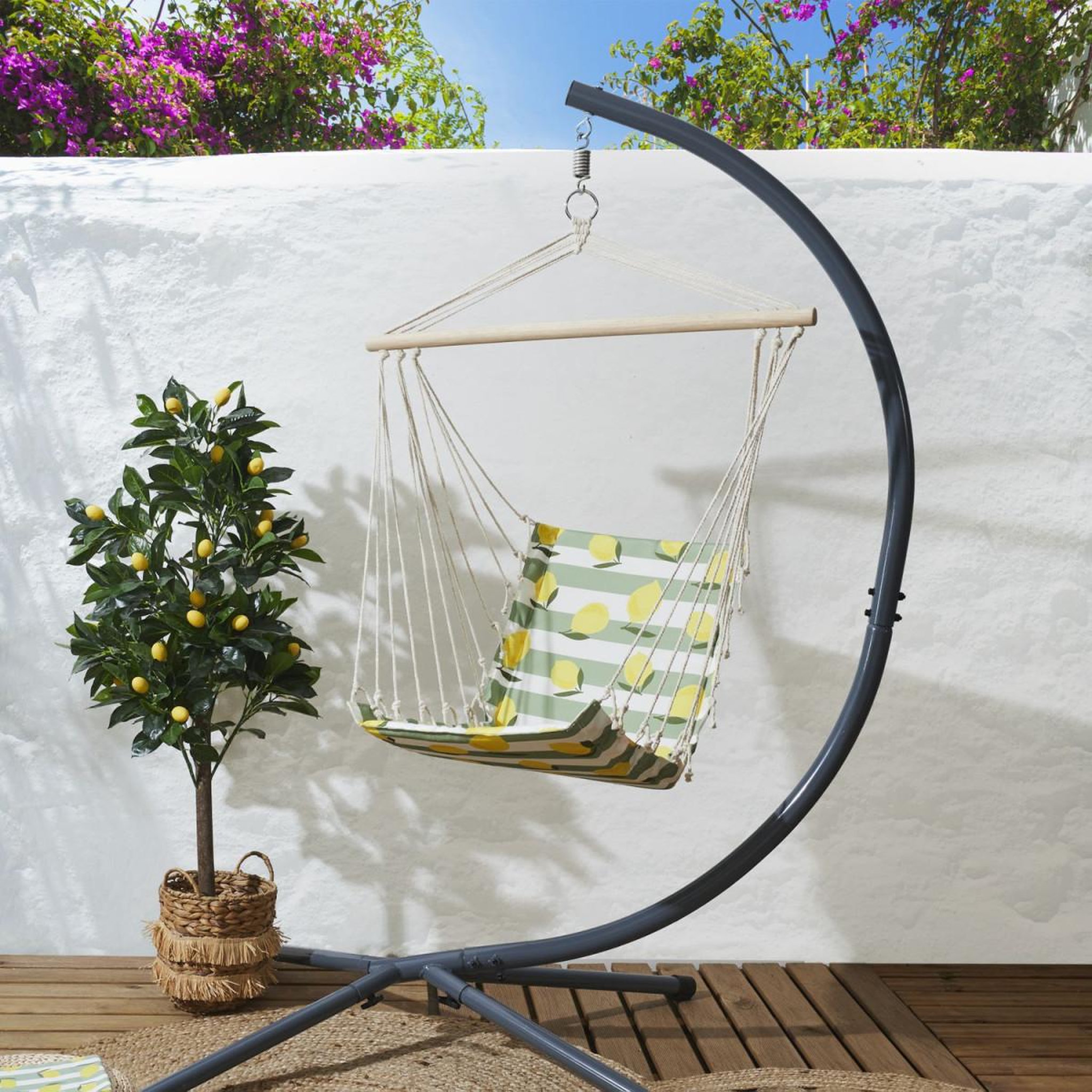 Voir la diapositive 6 : The Home Deco Factory Chaise Suspendue  Citron  50cm Jaune & Vert