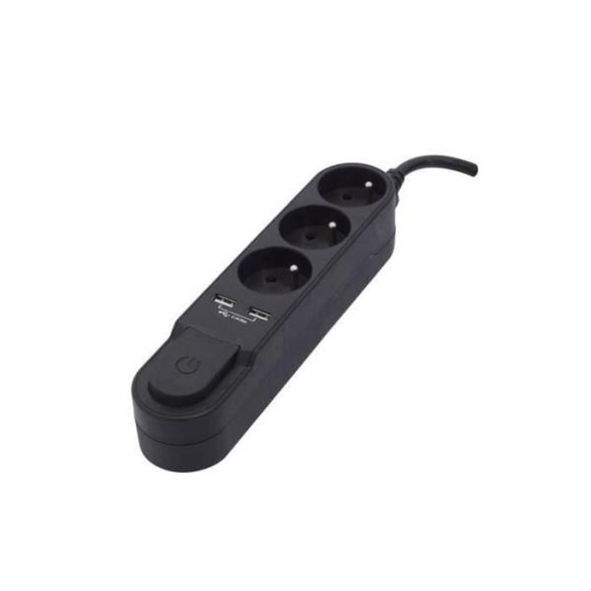 CHACON Chacon bloc multiprise avec interrupteur 3 prises 16 a et 2 sorties usb 2a, câble 1,5 m
