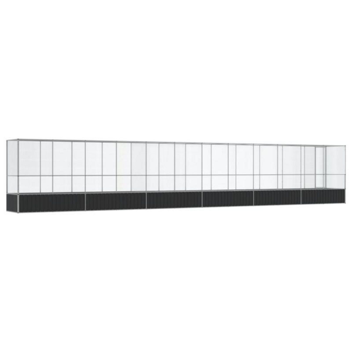 VIDAXL Volière avec extension argenté 1250,5x107x212 cm acier