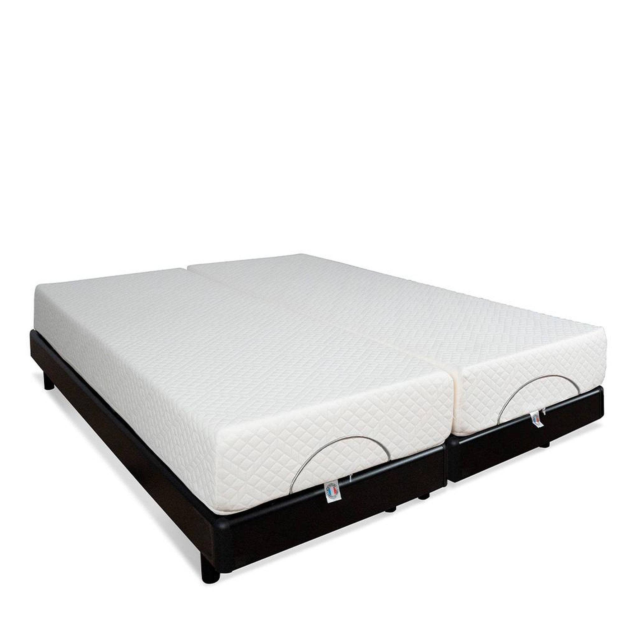 BELLECOUR BELLECOUR LITERIE | Ensemble Duo SUPERFLEX | Sommiers électriques + Matelas Mémoire de forme. Coloris disponibles : Noir