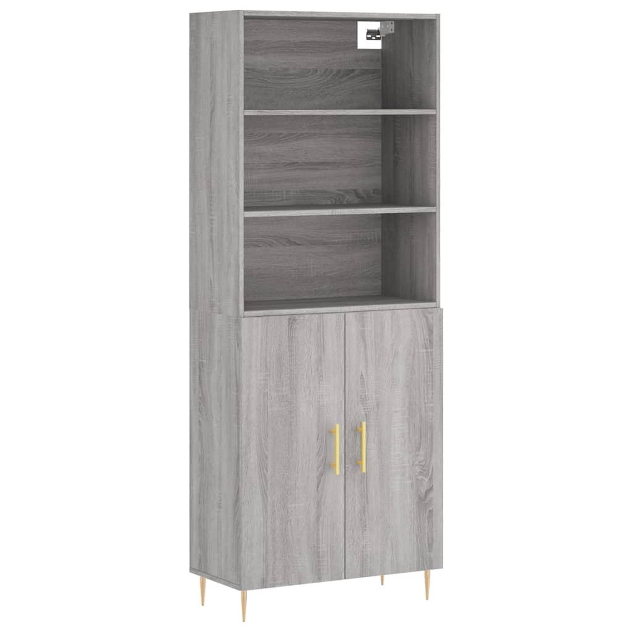 Voir la diapositive 2 : VIDAXL Buffet haut Sonoma gris 69,5x34x180 cm Bois d'ingenierie