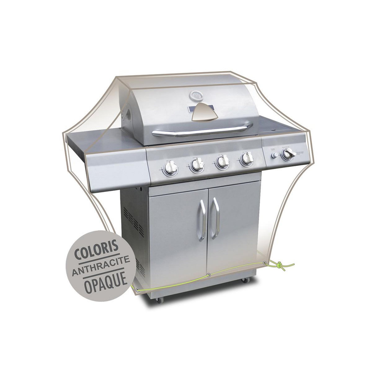 Jardiline Housse pour barbecue à gaz avec tablettes latérales Cover Air - 147 x 80 x 90 cm - Jardiline