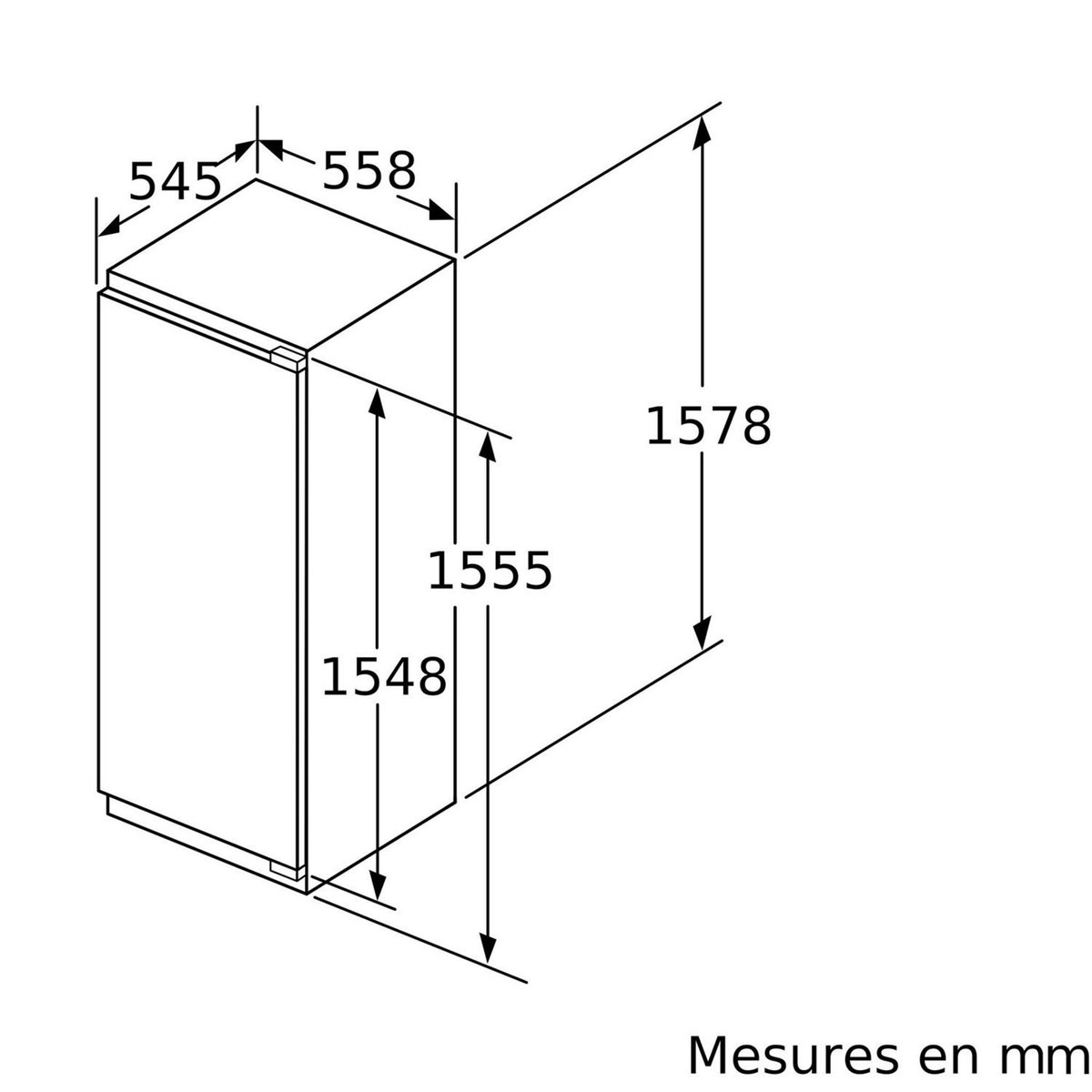 BOSCH Réfrigérateur 1 porte intégrable à pantographe 248l - kil72afe0