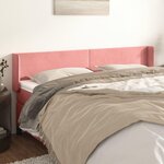VIDAXL Tete de lit avec oreilles Rose 203x16x78/88 cm Velours
