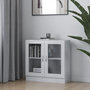 Voir la diapositive 1 : VIDAXL Armoire a vitrine Blanc brillant 82,5x30,5x80cm Bois ingenierie