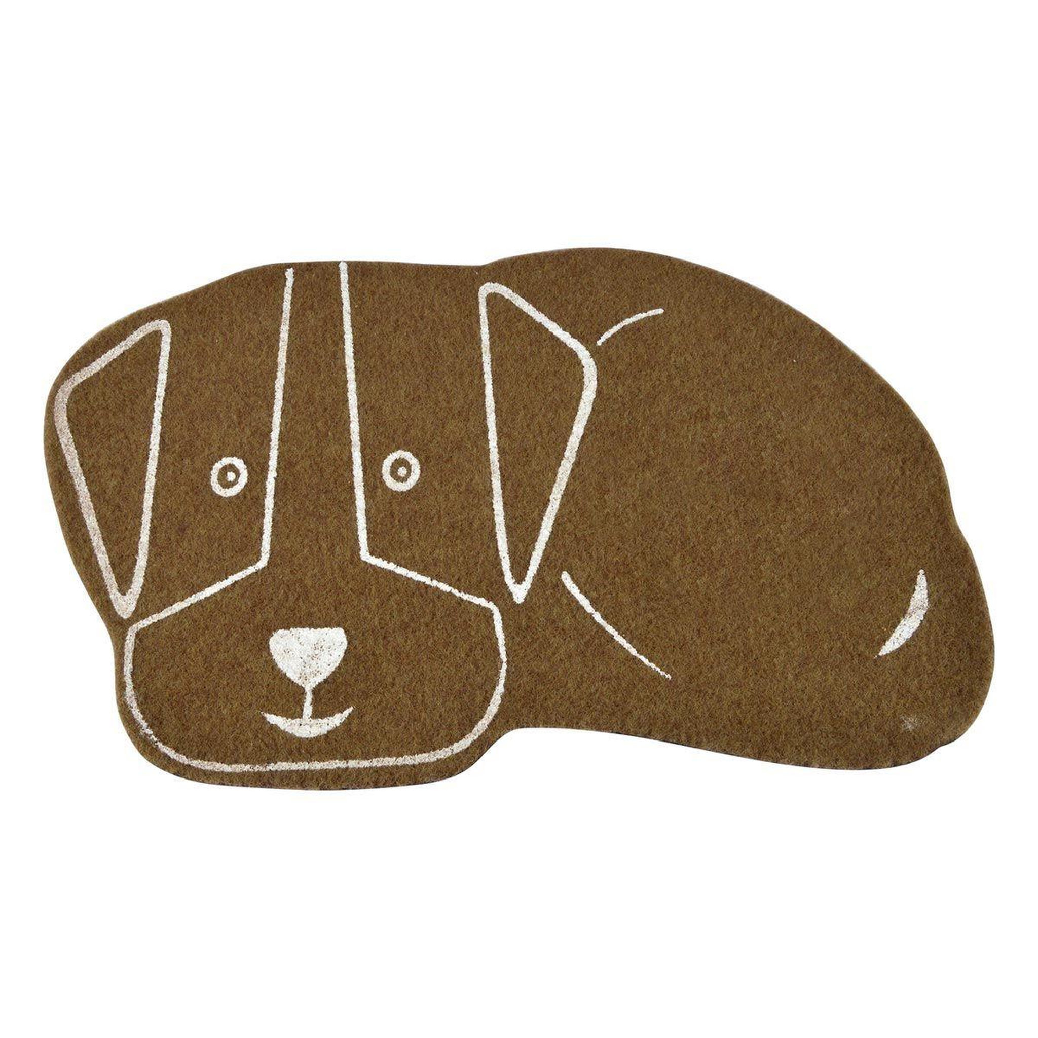 LOVE STORY Tapis de repas pour chien  feutrine  60cm naturel