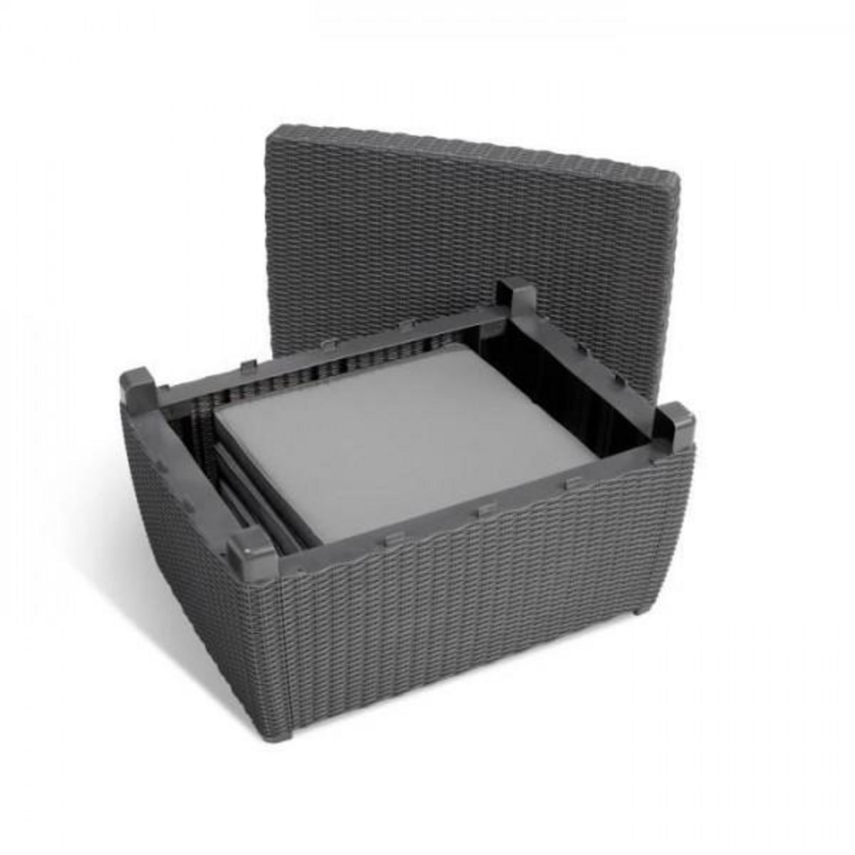 ALLIBERT by KETER Salon de jardin - résine imitation rotin tressé - Allibert by KETER - 4 personnes - Mia - Gris graphite