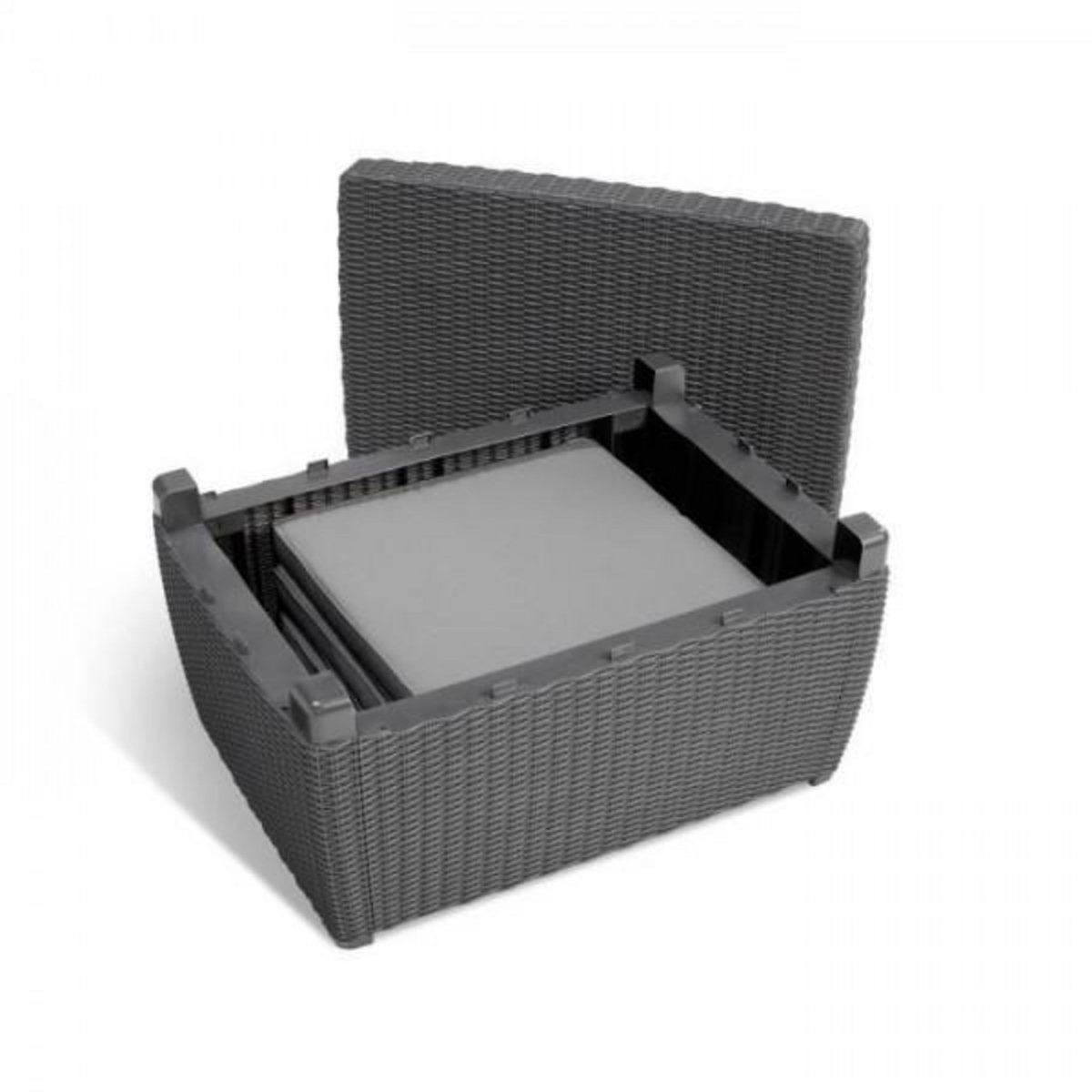 ALLIBERT by KETER Salon de jardin - résine imitation rotin tressé - Allibert by KETER - 4 personnes - Mia - Gris graphite