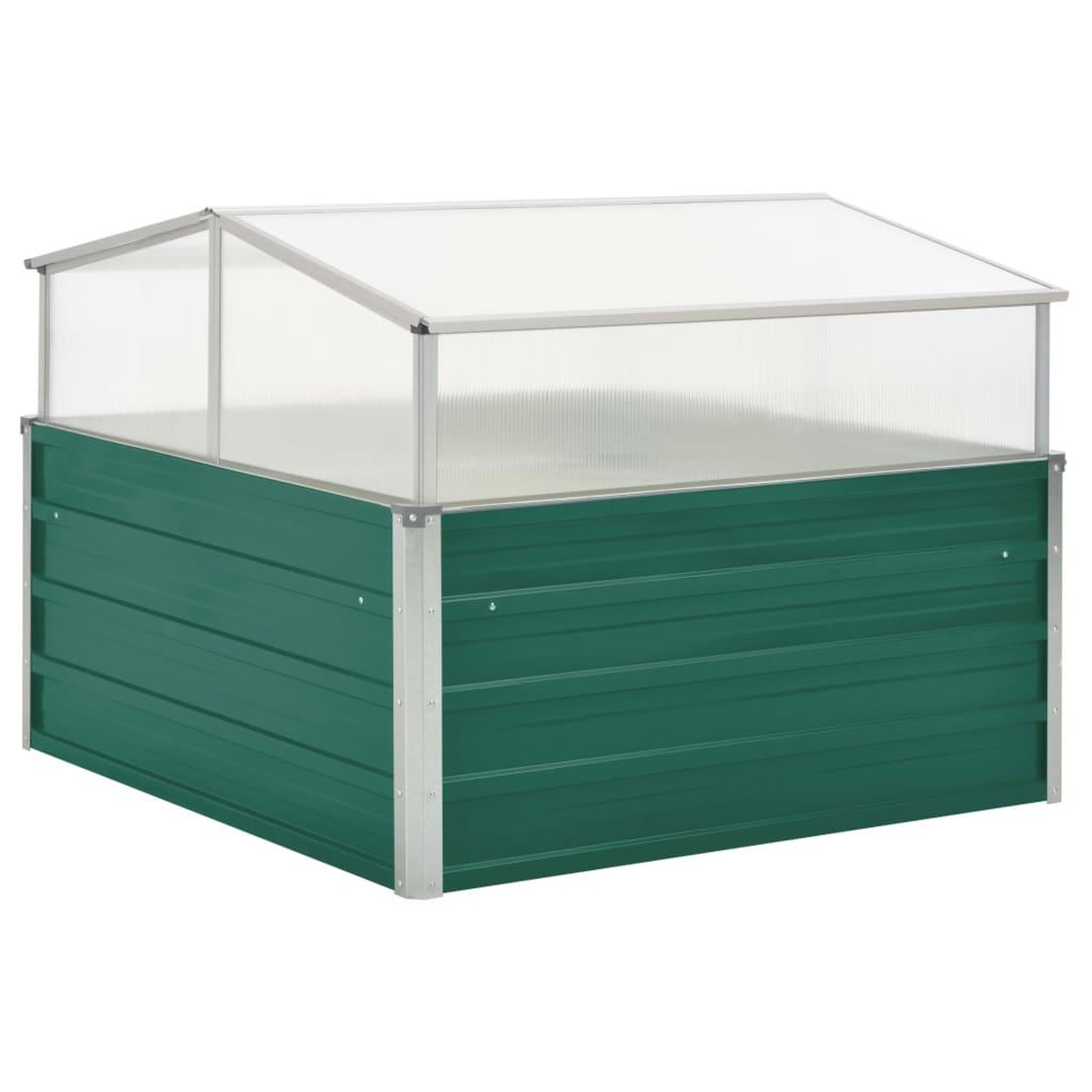 Voir la diapositive 1 : VIDAXL Serre Vert 100x100x77 cm Acier galvanise