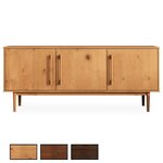 IDIMEX Buffet TECCA L 170 cm 3 portes en bois massif. Coloris disponibles : Marron