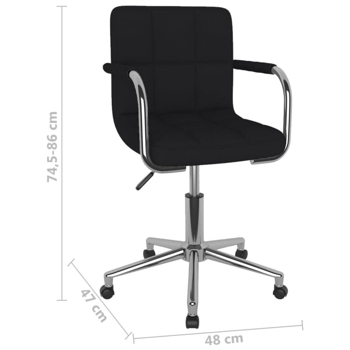 VIDAXL Chaise pivotante de bureau Noir Tissu