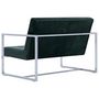 Voir la diapositive 5 : VIDAXL Canape 2 places avec accoudoirs Vert fonce Chrome et velours