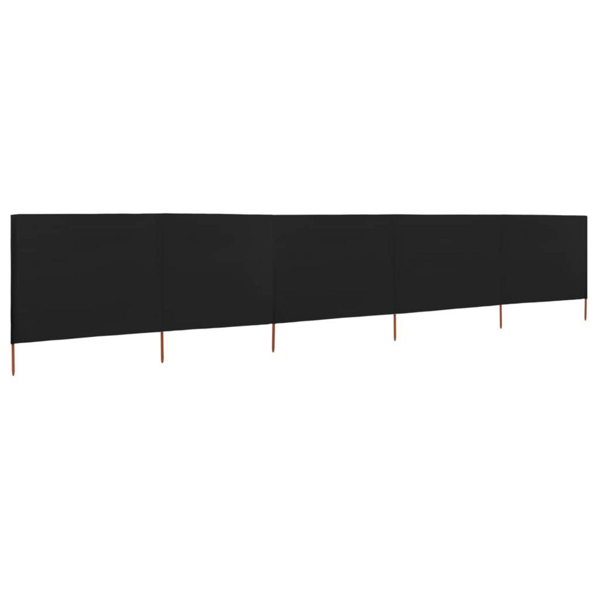 VIDAXL Paravent 5 panneaux Tissu 600 x 80 cm Noir