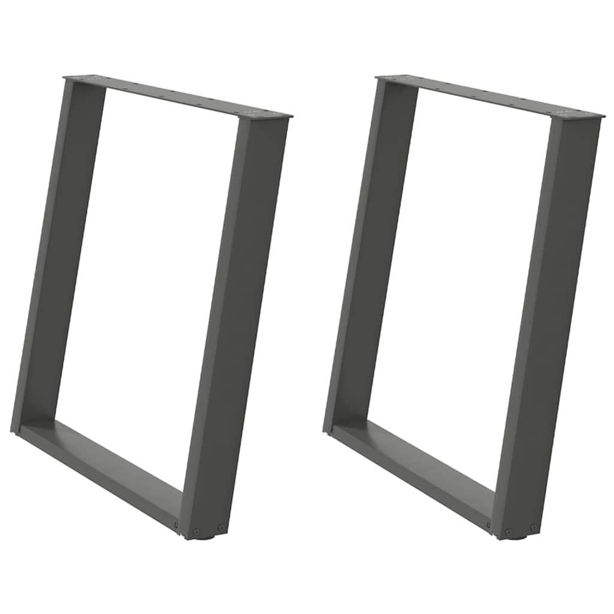 Voir la diapositive 2 : VIDAXL Pieds de table a manger forme de U 2 pcs 80x(72-73) cm acier