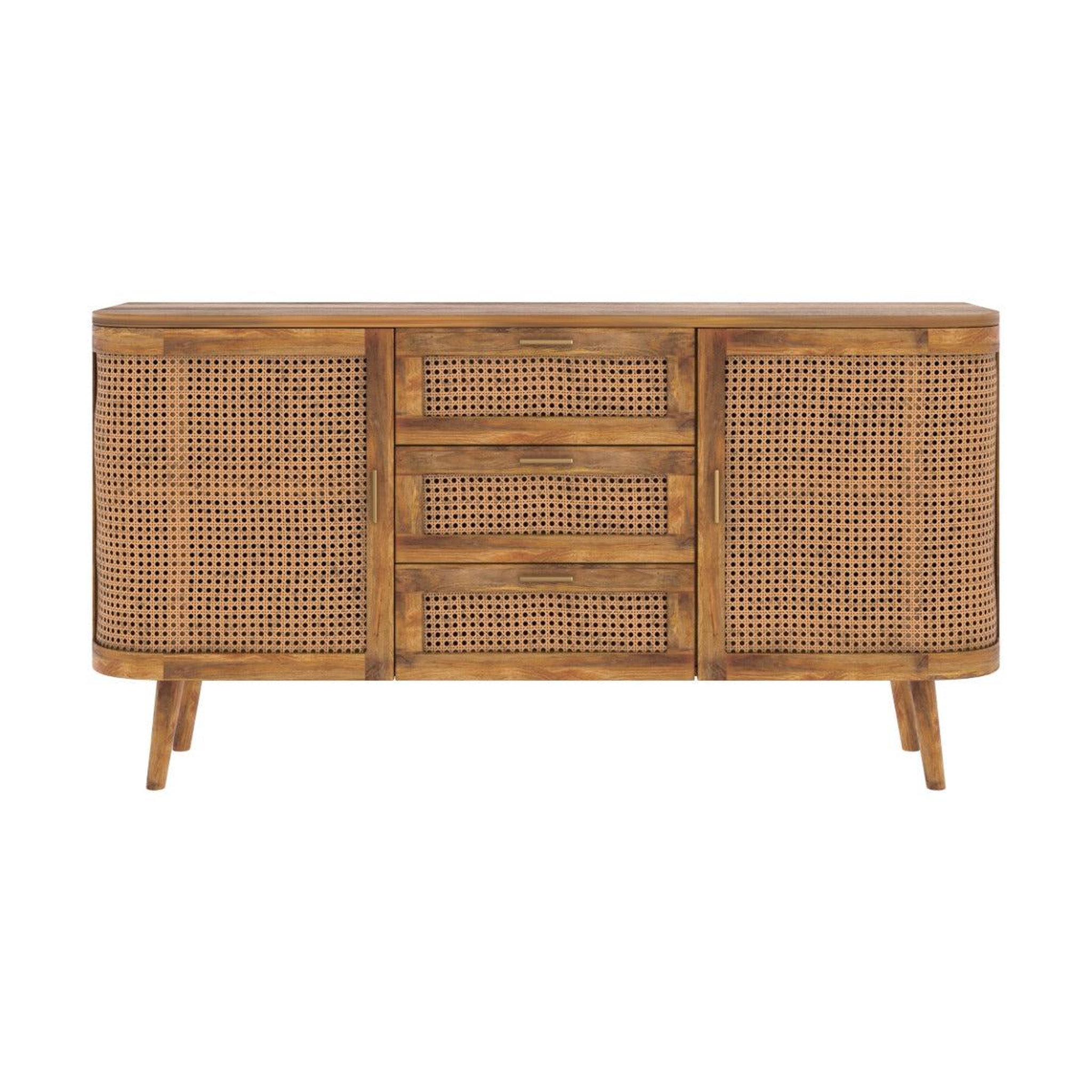 MAISON PAVANE Buffet en bois de manguier et cannage-Wava