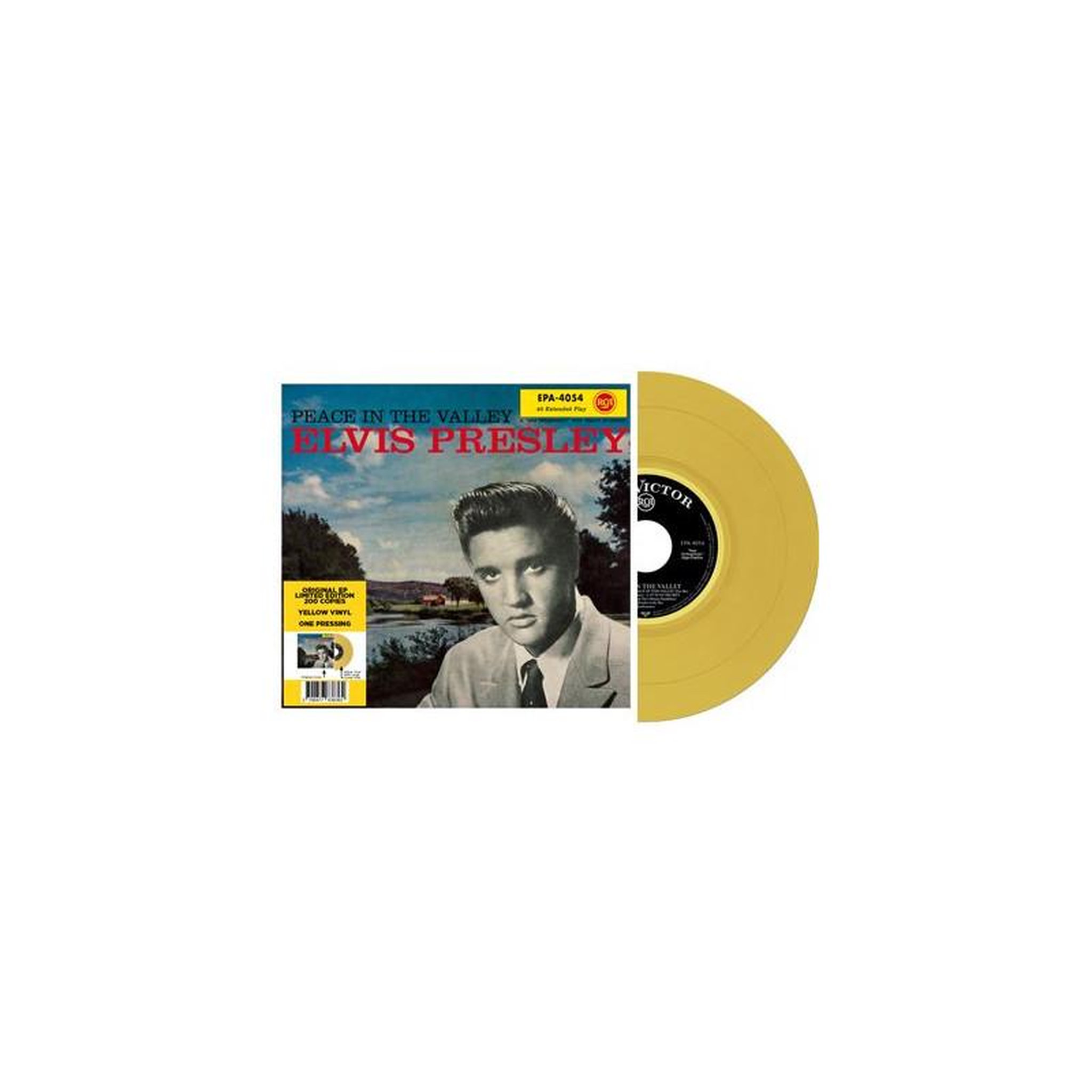 Single vinyle jaune elvis presley « peace in the valley », édition limitée us