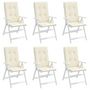 Voir la diapositive 4 : VIDAXL Coussins de chaise de jardin dossier haut lot de 6 creme tissu