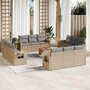 Voir la diapositive 1 : VIDAXL Salon de jardin et coussins 13 pcs melange beige resine tressee