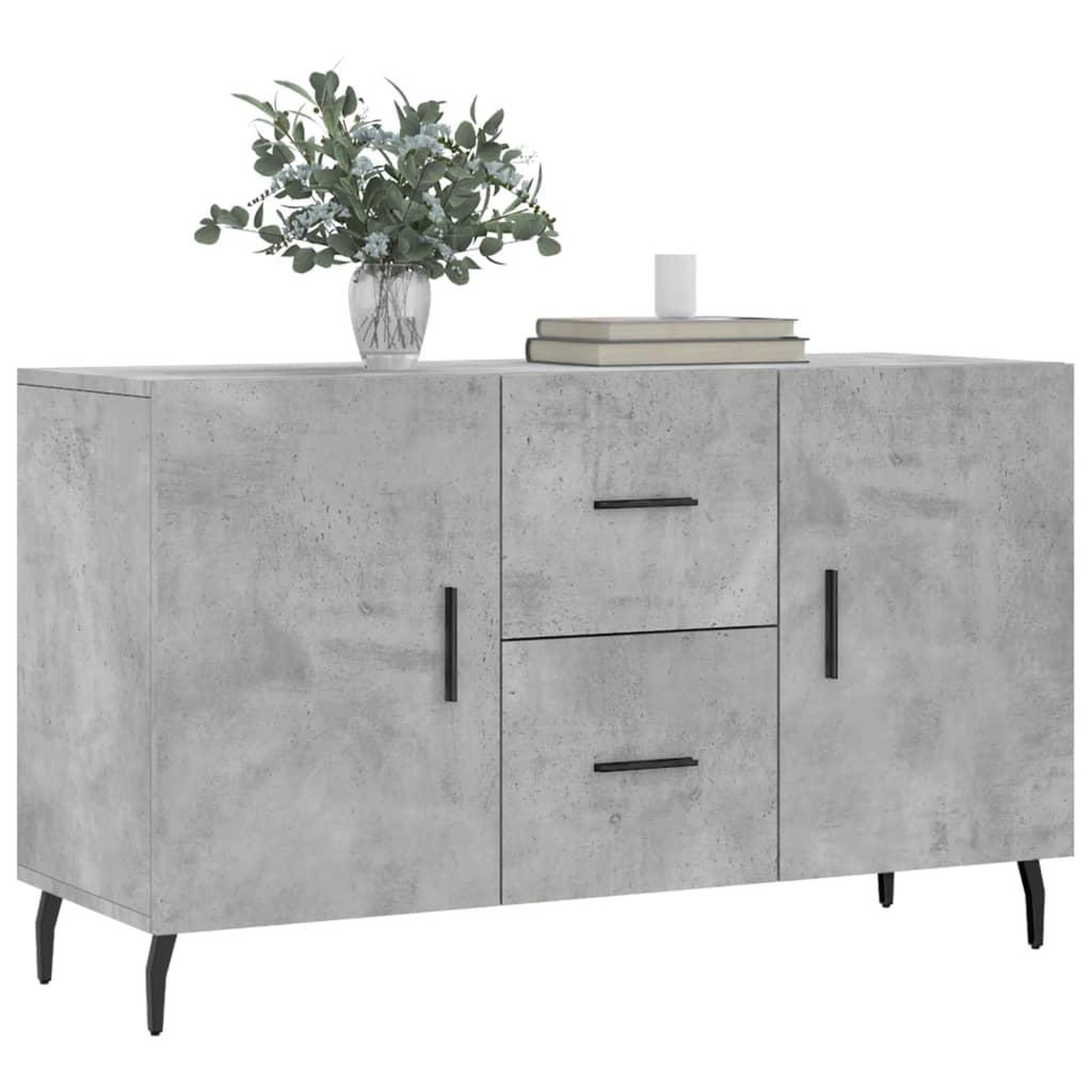 Voir la diapositive 3 : VIDAXL Buffet gris beton 100x36x60 cm bois d'ingenierie