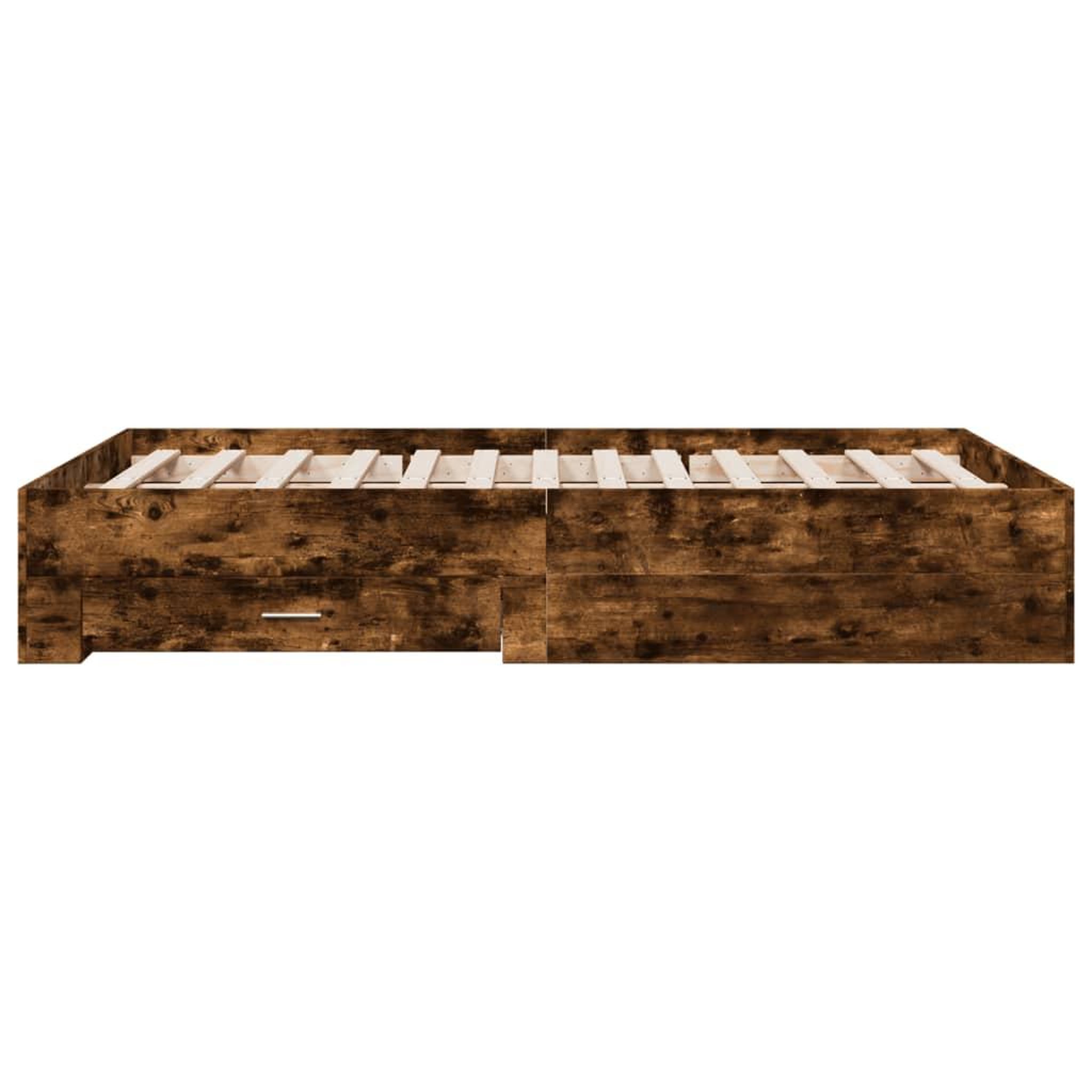 Voir la diapositive 5 : VIDAXL Cadre de lit avec tiroirs sans matelas chene fume 120x190 cm