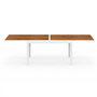 Voir la diapositive 3 : ID MARKET Salon de jardin NOUMEA extensible table 135/270 cm plateau verre trempé effet bois et 12 chaises empilables blanc et bois