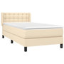Voir la diapositive 3 : VIDAXL Sommier a lattes de lit avec matelas Creme 80x200 cm Tissu