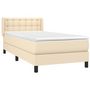 Voir la diapositive 3 : VIDAXL Sommier a lattes de lit avec matelas Creme 80x200 cm Tissu