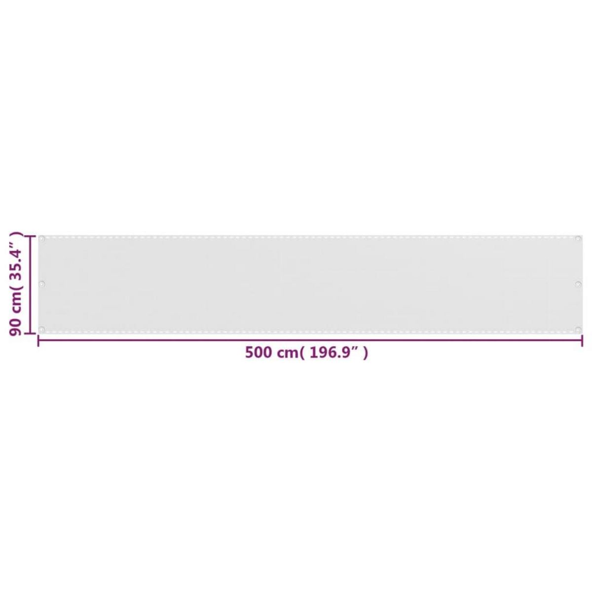 VIDAXL Ecran de balcon Blanc 90x500 cm PEHD