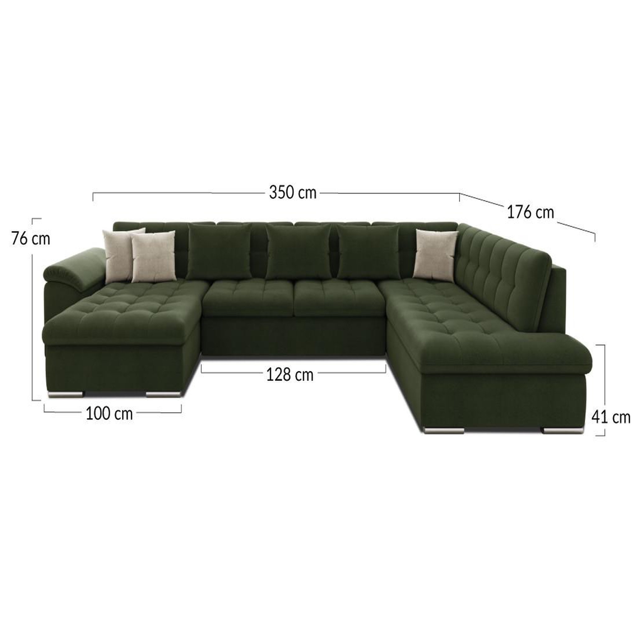 Voir la diapositive 6 : BEST MOBILIER Chuck - canapé panoramique d'angle droit xxl - convertible avec coffre - 7 places