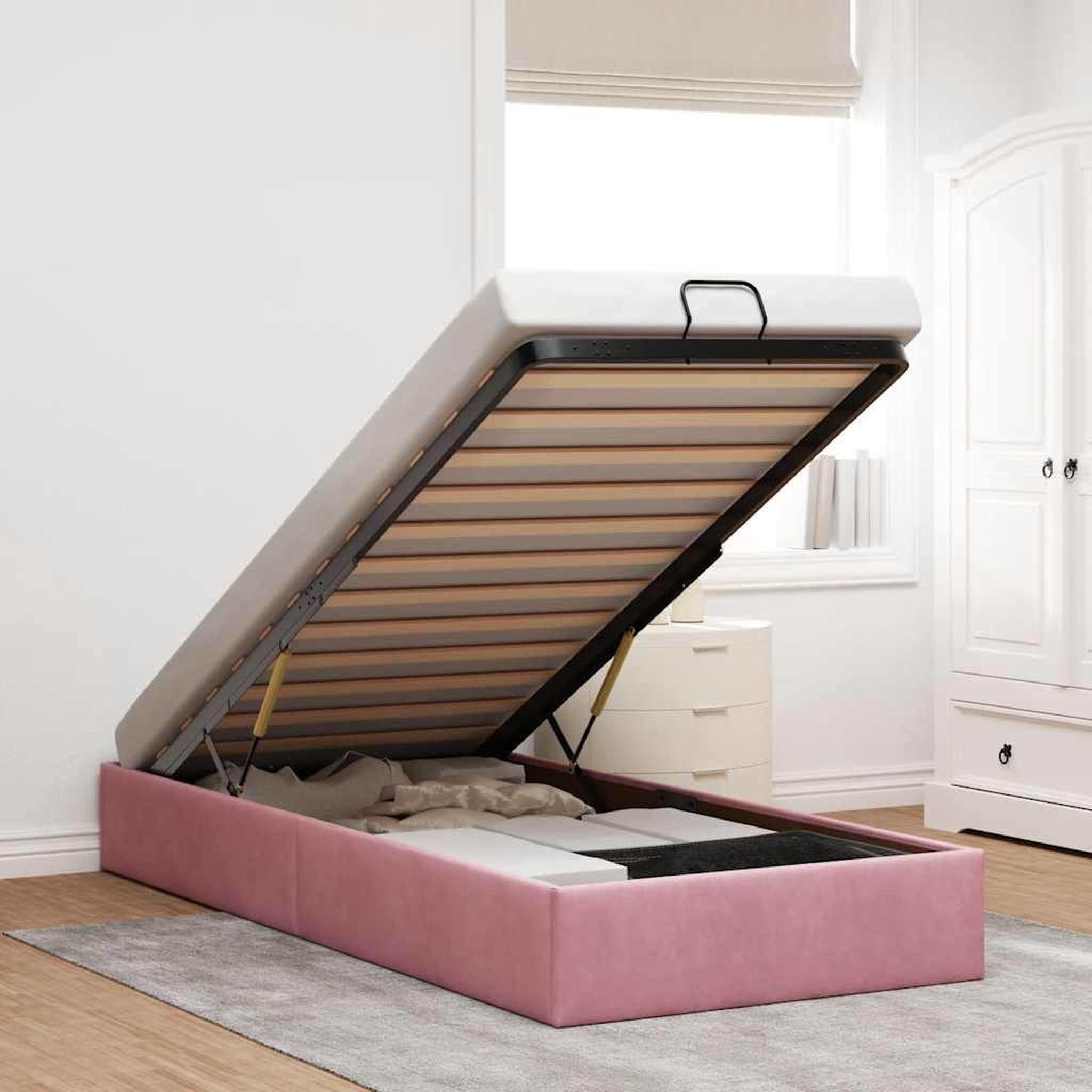 VIDAXL Cadre de lit ottoman sans matelas rose 80x200 cm velours