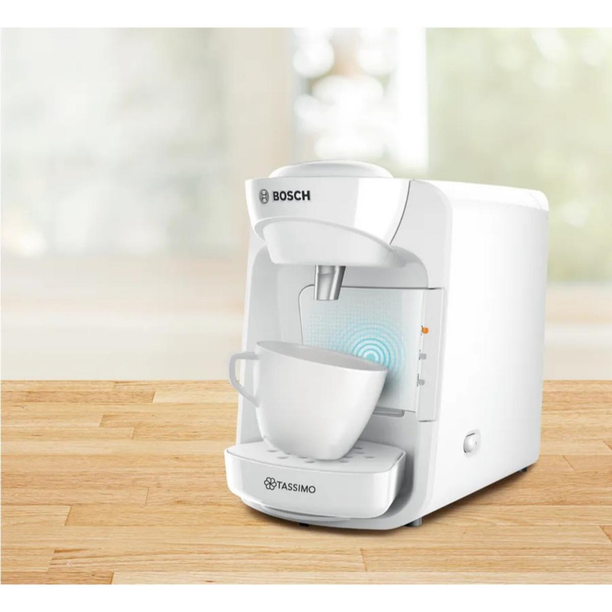 Voir la diapositive 3 : BOSCH Cafetière à dosettes 3.3bars 1300w blanc - tas3104