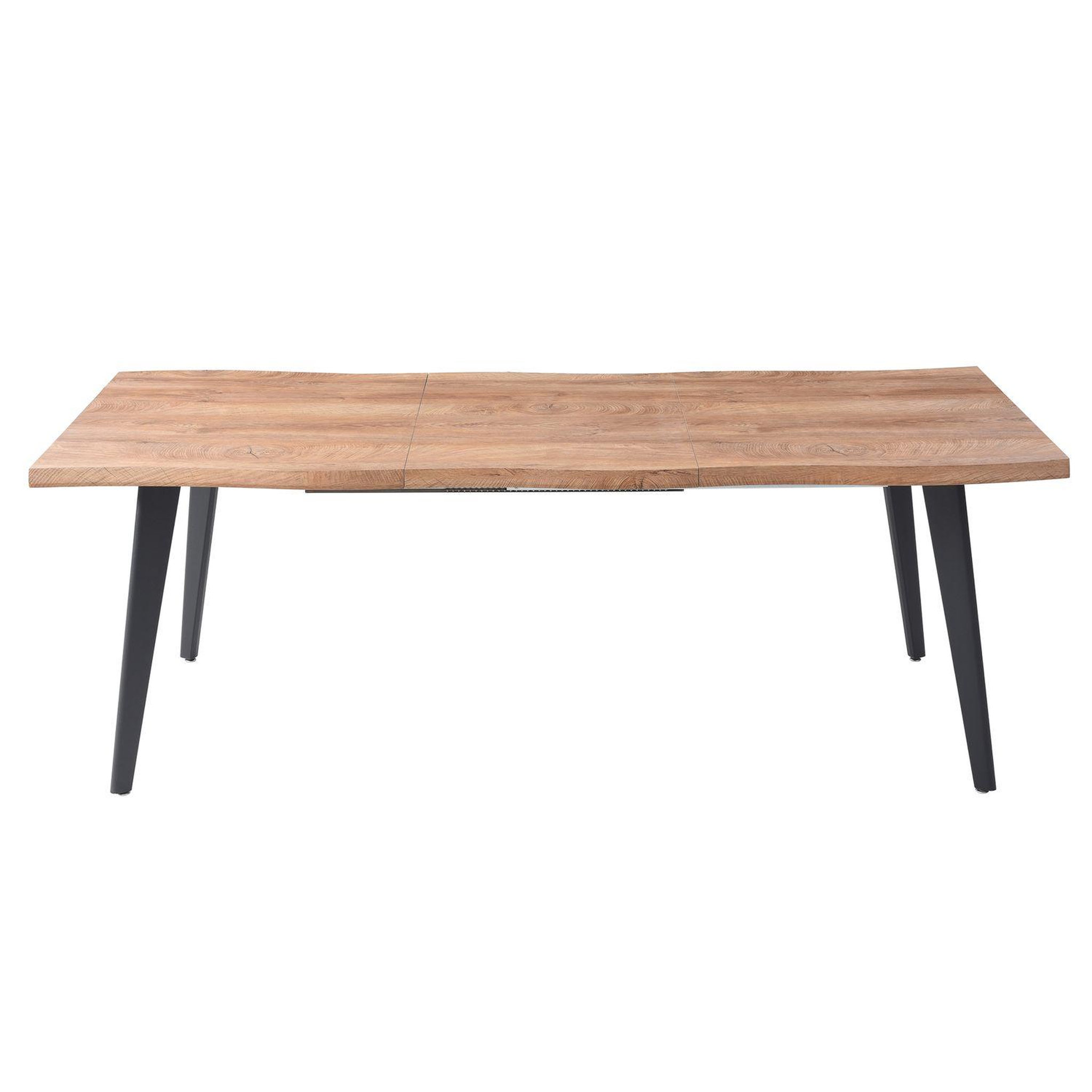 Voir la diapositive 3 : TOILINUX Table extensible en métal et plateau effet bois brut 6 à 8 places forest - l. 150 à 210 cm
