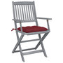 Voir la diapositive 2 : VIDAXL Chaises pliables d'exterieur lot de 2 et coussins Bois d'acacia