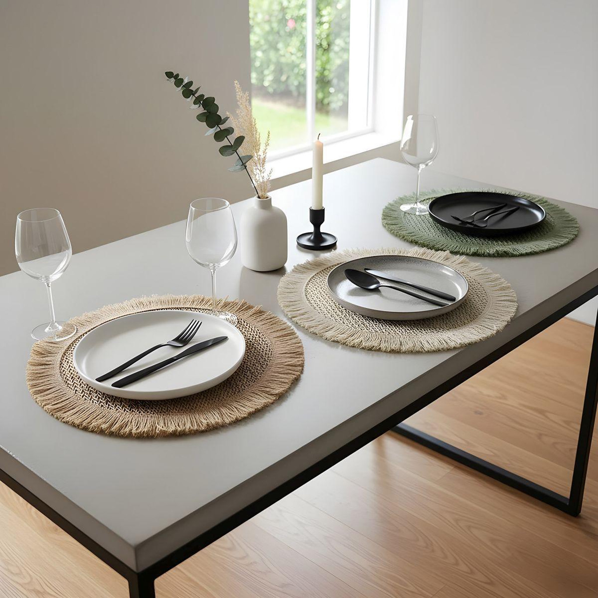 Voir la diapositive 3 : Douceur d'Intérieur Set de table en papier  pepita  38cm camel