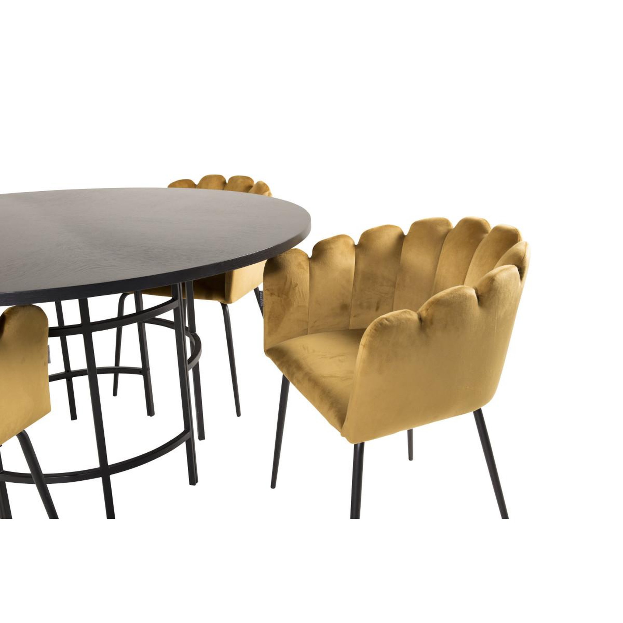 Voir la diapositive 3 : Paris Prix Ensemble table à manger & 4 chaises  copenhagen & limhamn  140cm jaune & noir