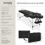 Voir la diapositive 6 : tectake Table de massage portable pliante 2 zones avec sac de transport inclus noir