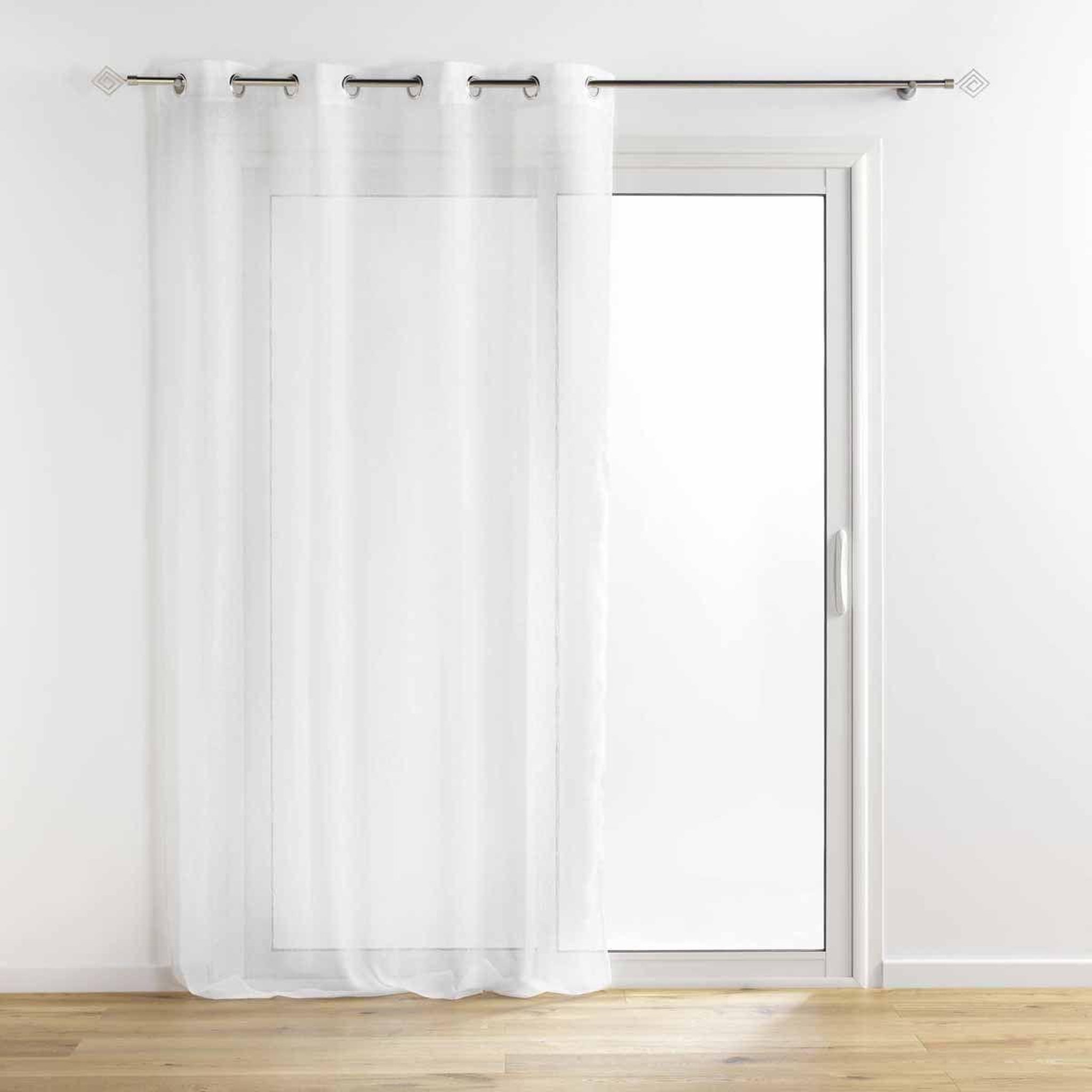 Douceur d'Intérieur Rideau voilage à œillets  sunline  140x240cm blanc & argent