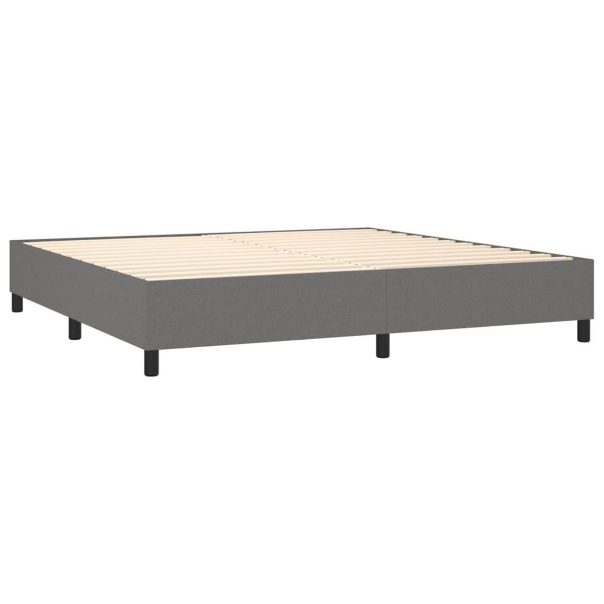 VIDAXL Sommier a lattes de lit matelas LED Gris fonce 200x200 cm Tissu